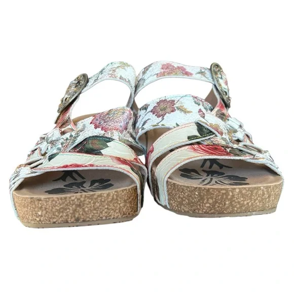 NWOT L’Artiste 40/9 Spring Step Floral Sandals Cork Platform Boho